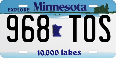 MN license plate 968TOS