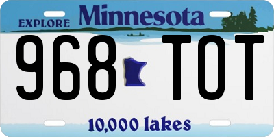 MN license plate 968TOT