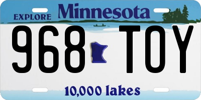 MN license plate 968TOY