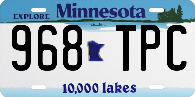 MN license plate 968TPC