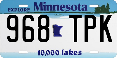MN license plate 968TPK