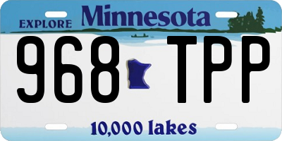 MN license plate 968TPP