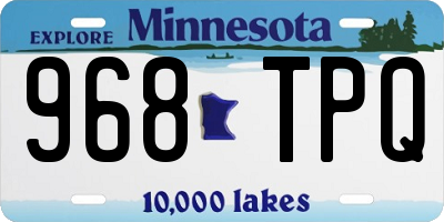 MN license plate 968TPQ