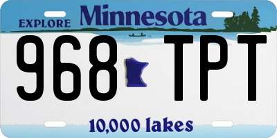 MN license plate 968TPT