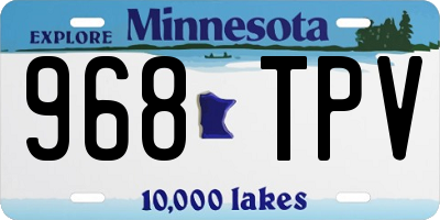 MN license plate 968TPV
