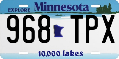 MN license plate 968TPX