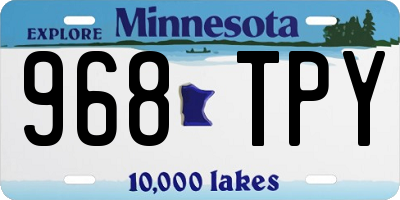 MN license plate 968TPY