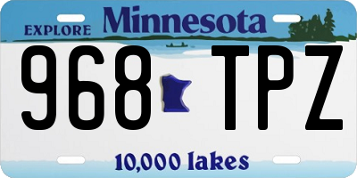 MN license plate 968TPZ