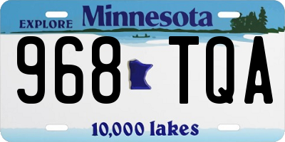 MN license plate 968TQA