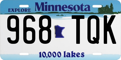 MN license plate 968TQK