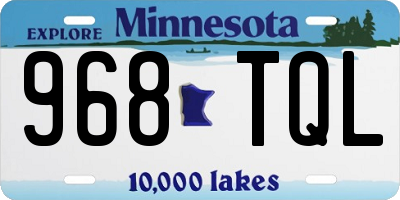 MN license plate 968TQL