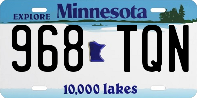 MN license plate 968TQN
