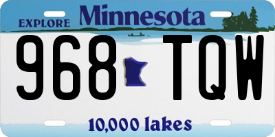 MN license plate 968TQW