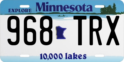 MN license plate 968TRX