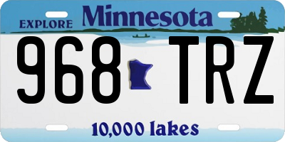 MN license plate 968TRZ