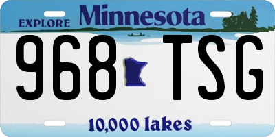 MN license plate 968TSG