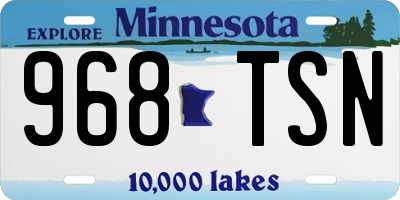 MN license plate 968TSN