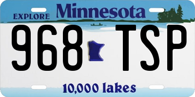 MN license plate 968TSP