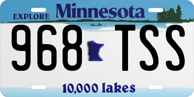 MN license plate 968TSS