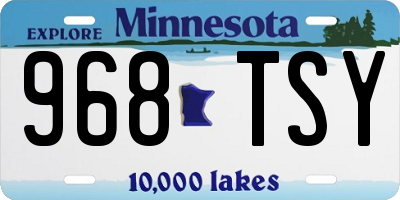 MN license plate 968TSY