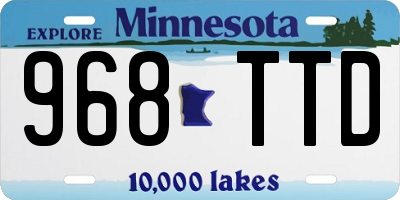 MN license plate 968TTD