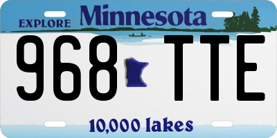 MN license plate 968TTE