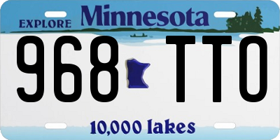 MN license plate 968TTO