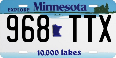 MN license plate 968TTX