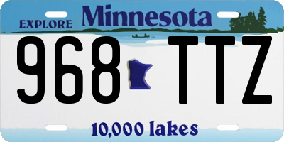 MN license plate 968TTZ