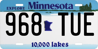 MN license plate 968TUE