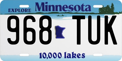 MN license plate 968TUK