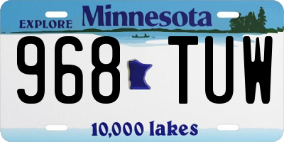 MN license plate 968TUW