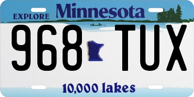 MN license plate 968TUX