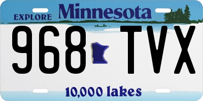 MN license plate 968TVX