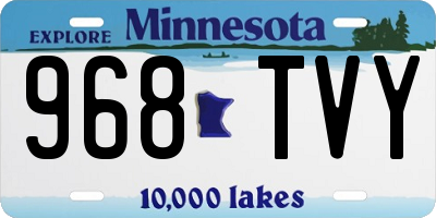 MN license plate 968TVY