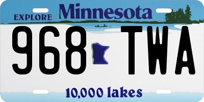 MN license plate 968TWA