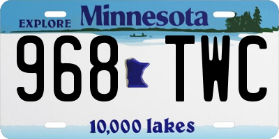 MN license plate 968TWC