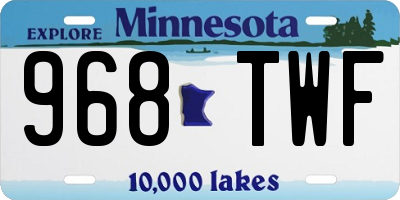 MN license plate 968TWF
