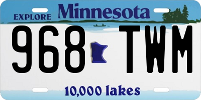 MN license plate 968TWM