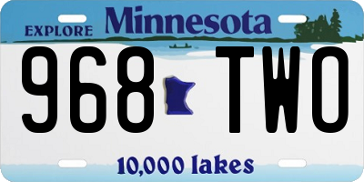 MN license plate 968TWO