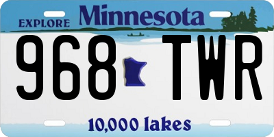 MN license plate 968TWR