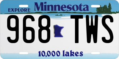 MN license plate 968TWS