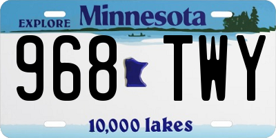 MN license plate 968TWY