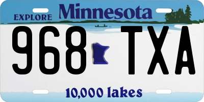 MN license plate 968TXA