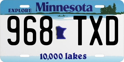 MN license plate 968TXD