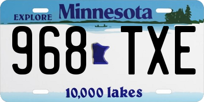 MN license plate 968TXE