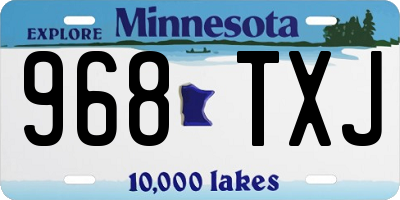 MN license plate 968TXJ