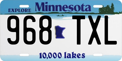 MN license plate 968TXL