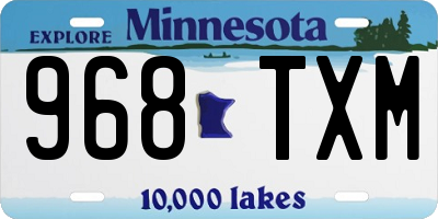 MN license plate 968TXM