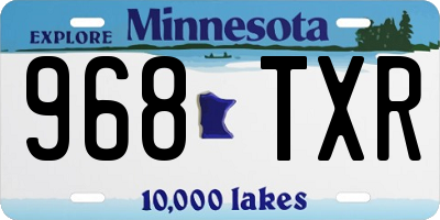 MN license plate 968TXR